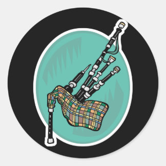 bagpipes classic round sticker