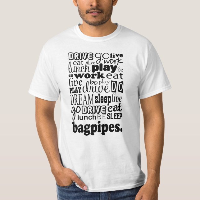 Bagpipes Gift T-Shirt (Front)