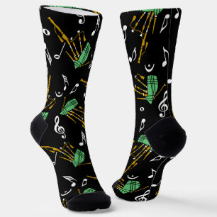 Bagpipes Music Note Pattern Socks