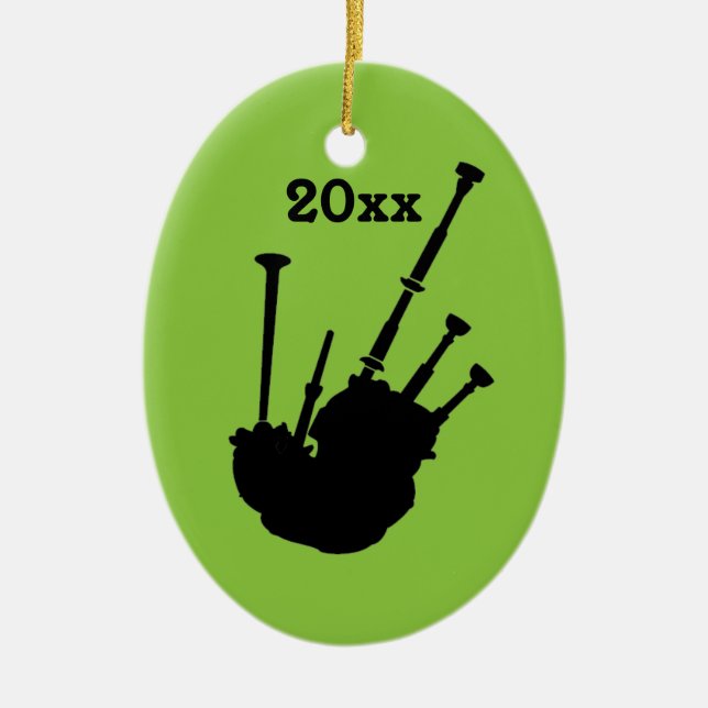 Bagpipes Personalised Music Christmas Ornament (Front)