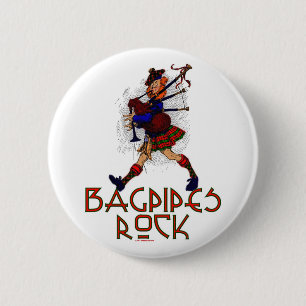 Bagpipes Rock! 6 Cm Round Badge