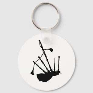 Bagpipes Silhouette Key Ring