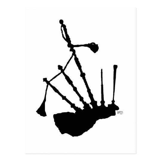 Bagpipes Silhouette Postcard