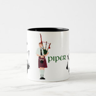 Bagpipes Silhouette Two-Tone Coffee Mug