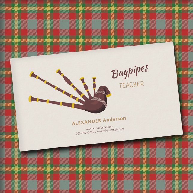 Bagpipes Teacher Business Card (Bagpipes Teacher Business Card)