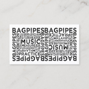 Bagpipes Typography Business Card
