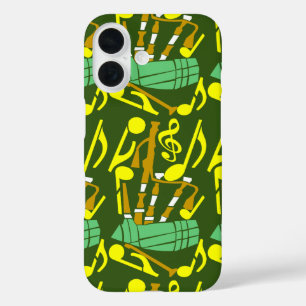 Bagpipes Yellow Music Notes iPhone 16 Case