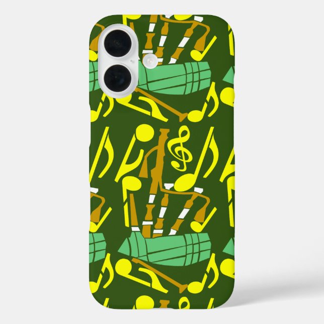 Bagpipes Yellow Music Notes Case-Mate iPhone Case (Back)