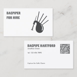 Bagpiping Custom QR Business Card