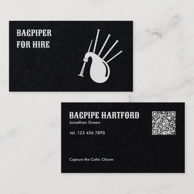 Bagpiping Scan Code Business Card (Front/Back)