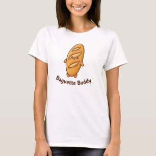 Baguette Buddy Cute Paws French Foodie Canine Fun T-Shirt