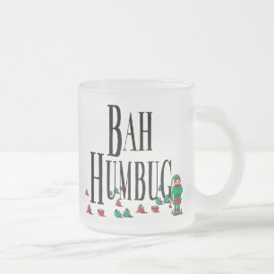 Bah Bumbug Frosted Glass Coffee Mug
