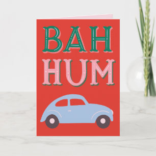 Bah Hum Bug Folded Holiday Greeting Card