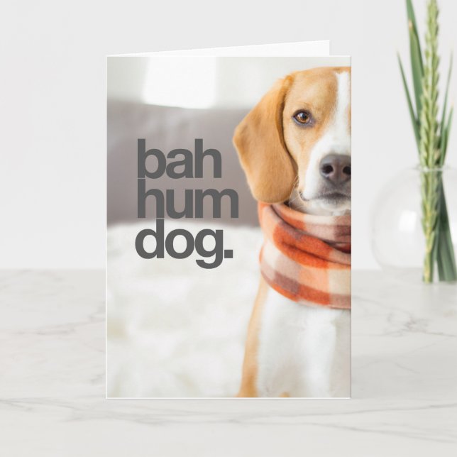 "Bah Hum Dog" Beagle Holiday Card (Front)