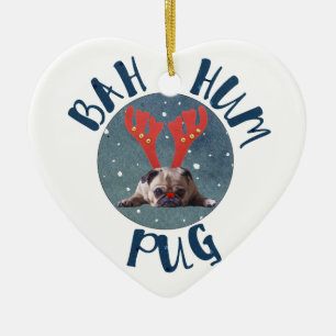 Bah Hum Pug Christmas Collection Ceramic Tree Decoration