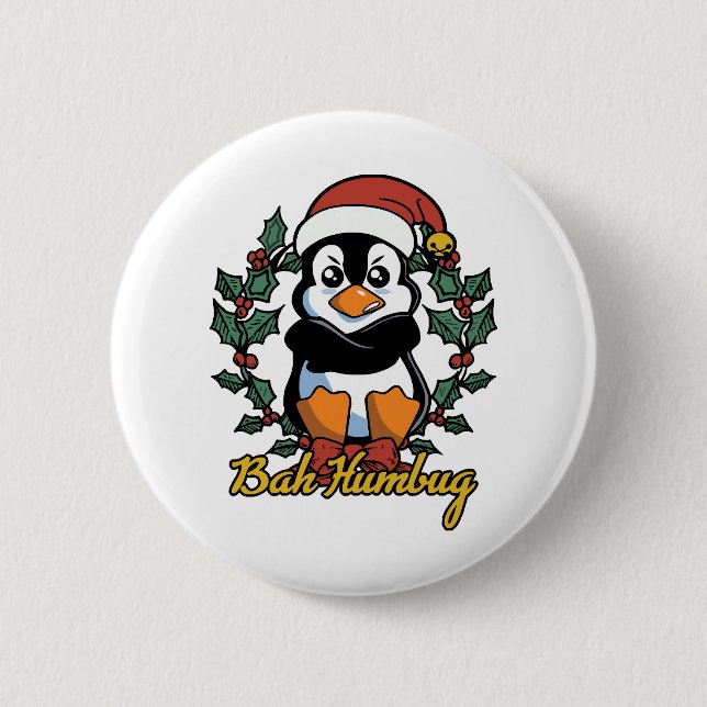 Bah Humbug 6 Cm Round Badge (Front)
