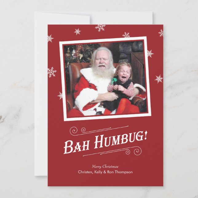 Bah Humbug Baby Christmas Cards (Front)