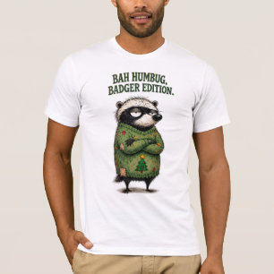 Bah Humbug Badger Edition Funny Honey Badger T-Shirt