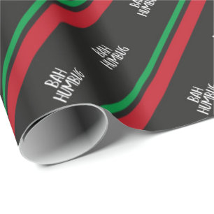 Bah-Humbug Black Christmas Wrapping Paper