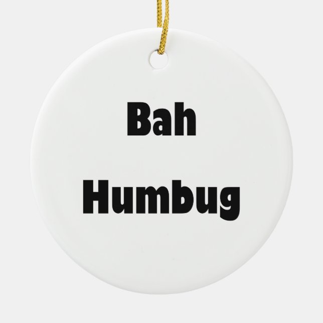 Bah Humbug Ceramic Tree Decoration (Front)
