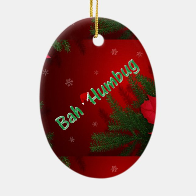 Bah Humbug Ceramic Tree Decoration (Back)