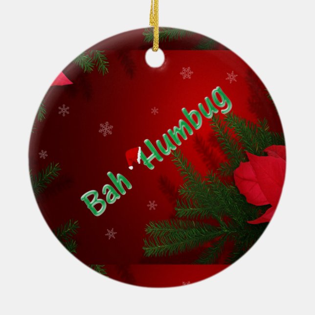 Bah Humbug Ceramic Tree Decoration (Back)