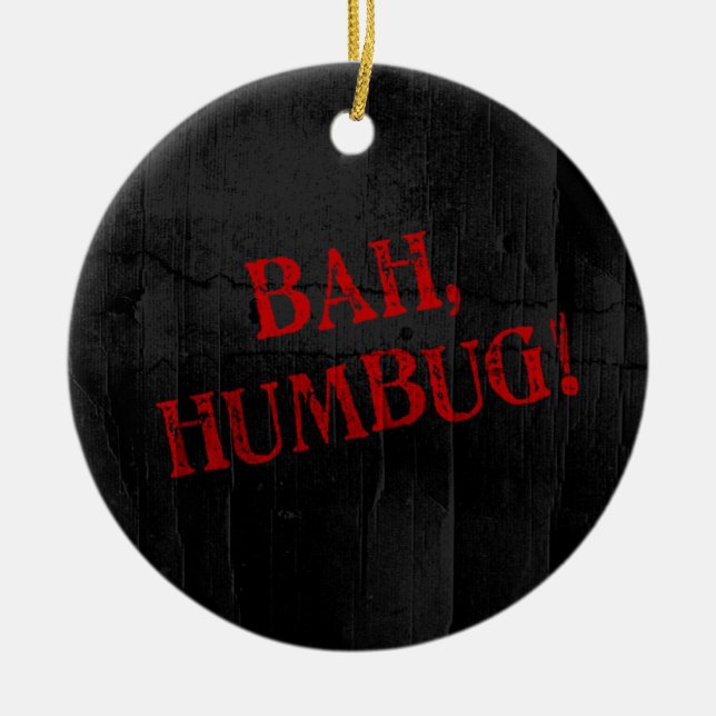 Bah Humbug Ceramic Tree Decoration (Front)