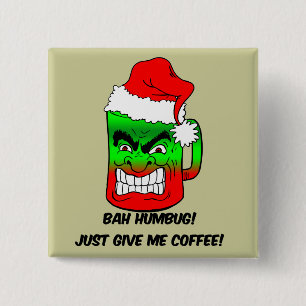 bah humbug Christmas 15 Cm Square Badge