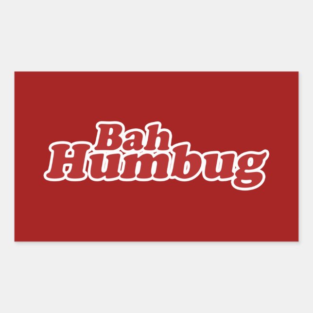 Bah Humbug Christmas Scrooge Rectangular Sticker (Front)