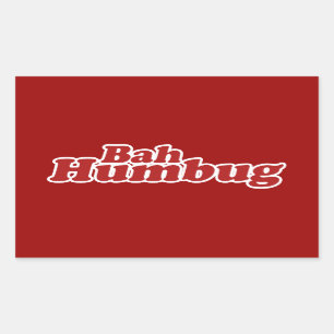Bah Humbug Christmas Scrooge Rectangular Sticker