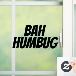 BAH HUMBUG CHRISTMAS WINDOW CLING