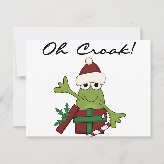 Bah Humbug Frog Christmas Tshirts and Gifts Holiday Card (Front)