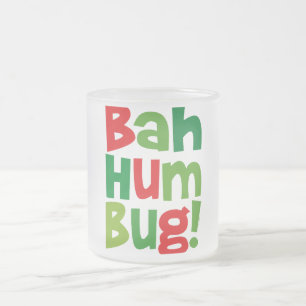 Bah Humbug Frosted Glass Coffee Mug