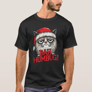 Bah Humbug Funny Bad Cat Christmas Hater Cat Lover T-Shirt