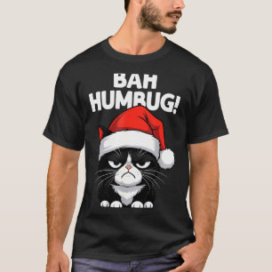 Bah Humbug Funny Bad Cat Christmas Hater Cat Lover T-Shirt
