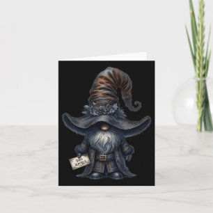 Bah Humbug Gnome In Dark Santa Outfit Funny Anti C Card