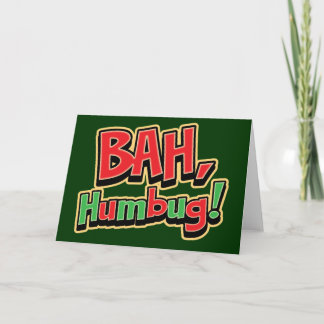 Bah Humbug Greeting Cards - Dark Background