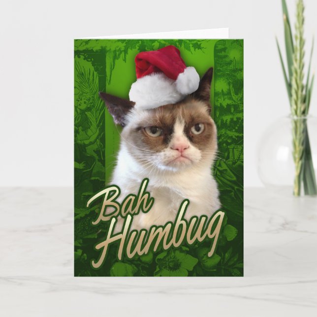 Bah Humbug Grumpy Cat Holiday Card (Front)