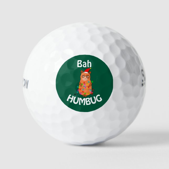 Bah Humbug Kitty Cat Golf Balls (Front)