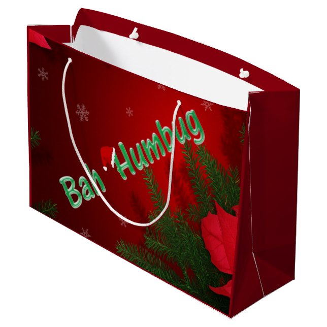 Bah Humbug Large Gift Bag (Back Angled)