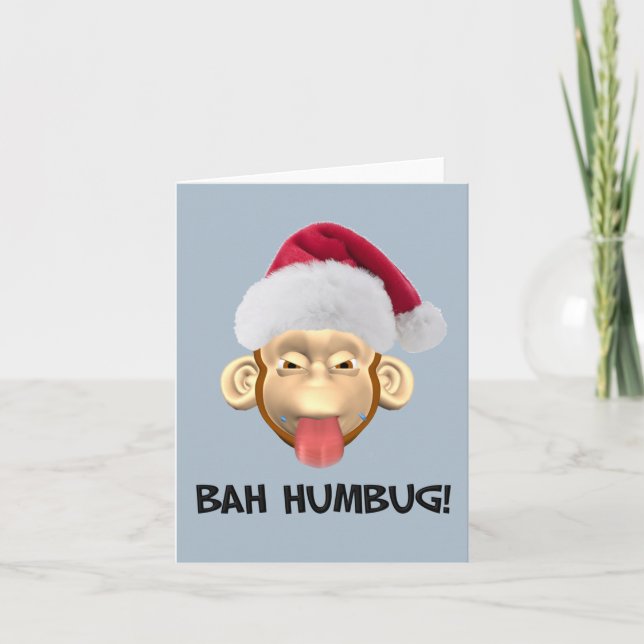 Bah Humbug Monkey card (Front)