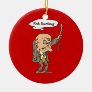 Bah Humbug Old Man Ceramic Tree Decoration