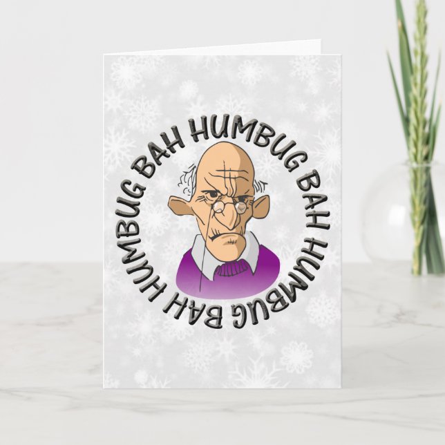 Bah Humbug Old Man Holiday Card (Front)