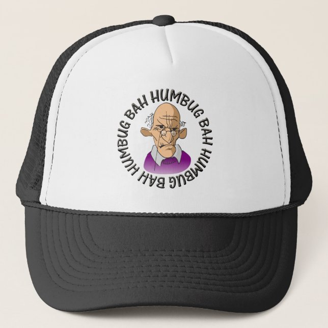 bah humbug old man trucker hat (Front)