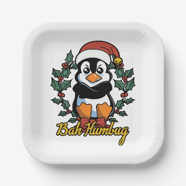 Bah Humbug Paper Plate (Front)