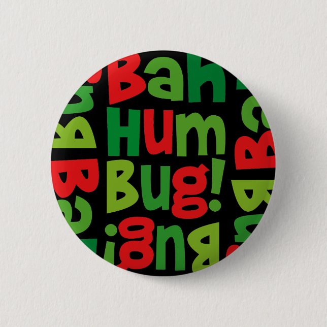 Bah Humbug Pattern Button (Front)
