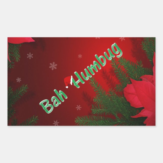 Bah Humbug Rectangular Sticker (Front)
