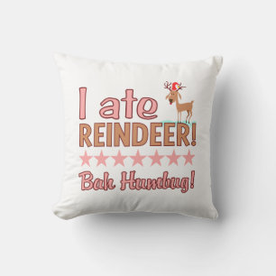 Bah Humbug Reindeer custom pillow