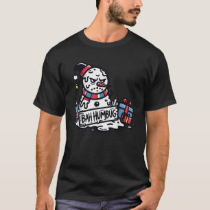 Bah Humbug Santa Hat Snowman for People Haters Sar T-Shirt