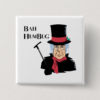 Bah Humbug Scrooge 15 Cm Square Badge